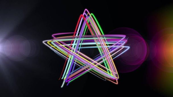 abstraktní duhové barvy hvězda nakreslený elegantní čáry pruhy kapely nádherný ilustrace pozadí nový universální barevný radostný obraz - Fotografie, Obrázek