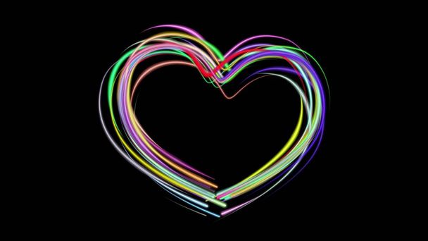 abstract rainbow colors heart drawn elegant lines stripes bands beautiful illustration background New universal colorful joyful stock image - Φωτογραφία, εικόνα
