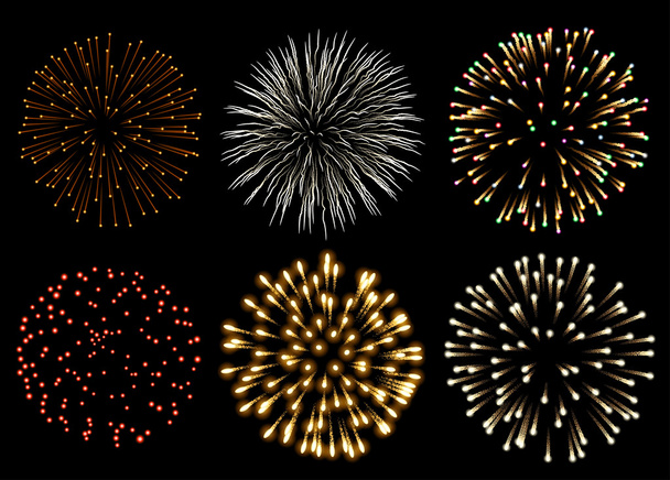 Fireworks instellen - Vector, afbeelding