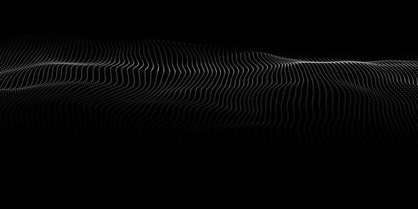 粒子の波。動的波による抽象的な背景。ビッグデータだ。ベクターイラスト. - ベクター画像