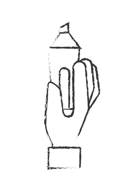 マーカー ペンを持つグラフィック デザイナーの手 - ベクター画像