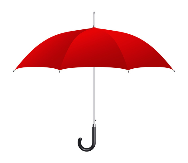 Red umbrella on white background - 写真・画像