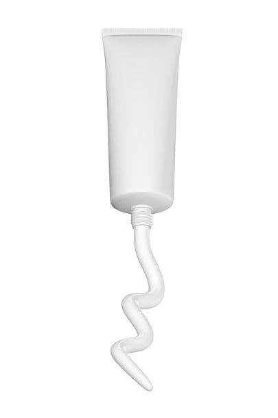 зубная паста, мазь или крем для загара, выжатый из тюбика
 - Фото, изображение