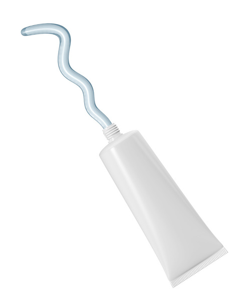 Tubo. Exprimido de un ungüento de tubo, gel o crema
 - Foto, imagen