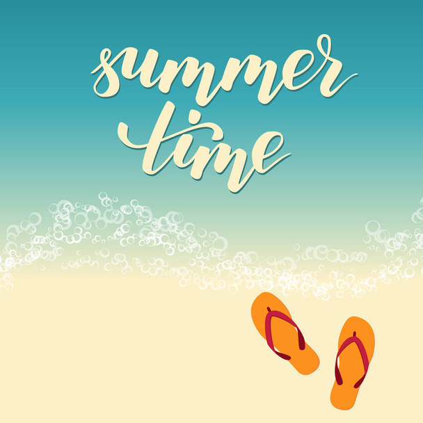flyer template for summer time holidays - Wektor, obraz