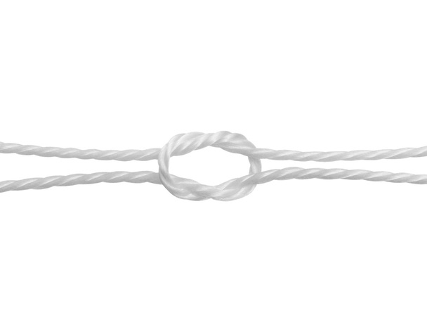 Rope knot on white background - Photo, Image