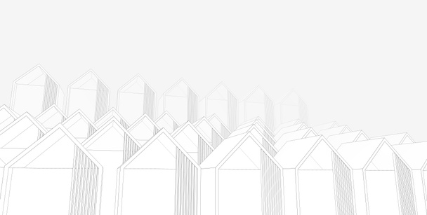 3D Illustration Architektur Gebäude perspektivische Linien. - Foto, Bild