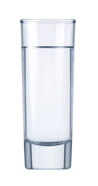 Glass with water or vodka on white background - Photo, Image