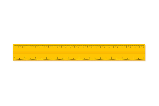 木製の定規白に隔離された影と30センチメートル。測定ツール。学校の備品だベクター株式 - ベクター画像