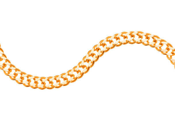 Cadena de oro en forma de ola sobre fondo blanco
 - Foto, imagen