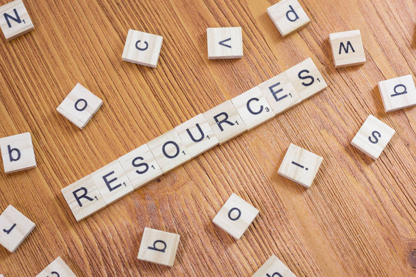 Word or phrase Resources made with scrabble letters. - Photo, Image