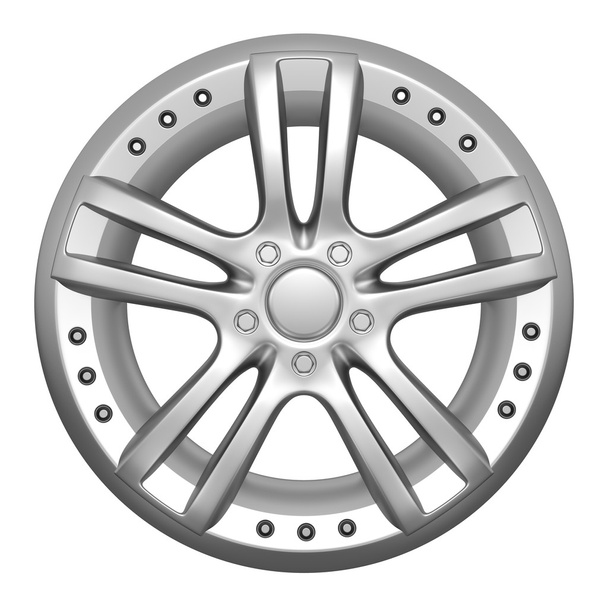 Car wheel on a white background - Photo, Image