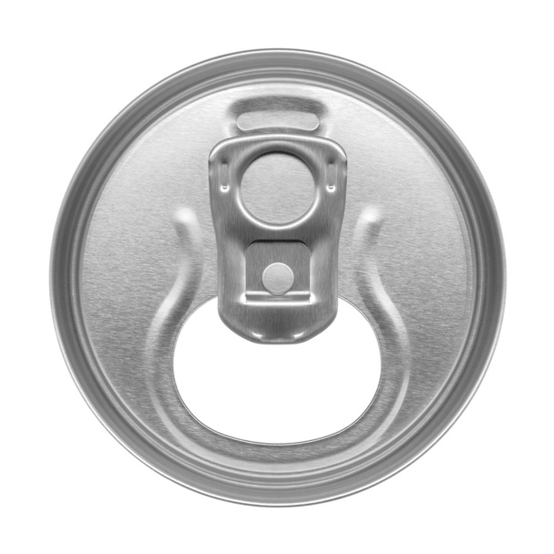 beer can on white background, view from the top - Foto, Bild