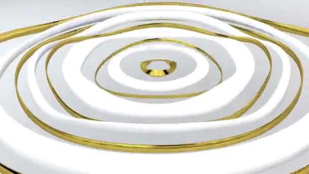 Círculo rotativo 3D movimento Abstrato branco e ouro loop 4K
 - Filmagem, Vídeo