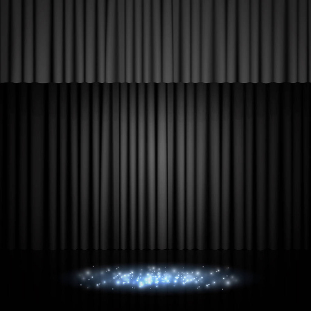 Background with black curtain. Design for presentation, concert, - Vector, Image