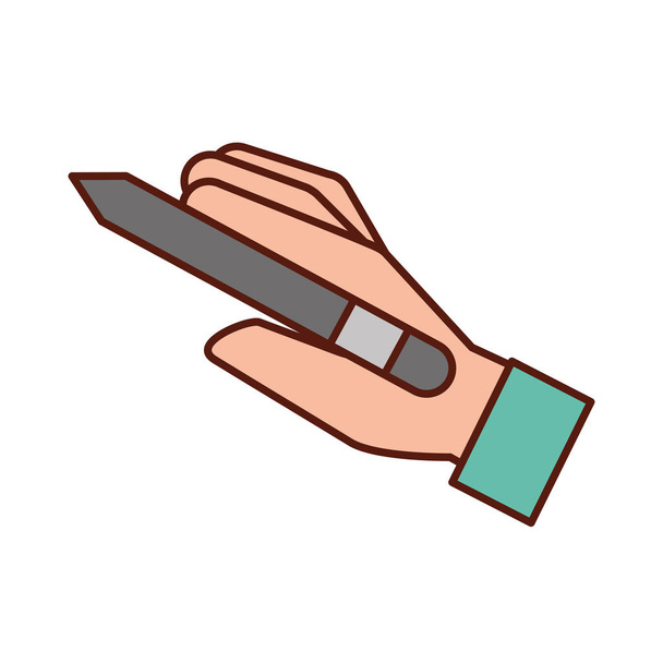 графічний дизайнер рука тримає ручку інструменту
 - Вектор, зображення