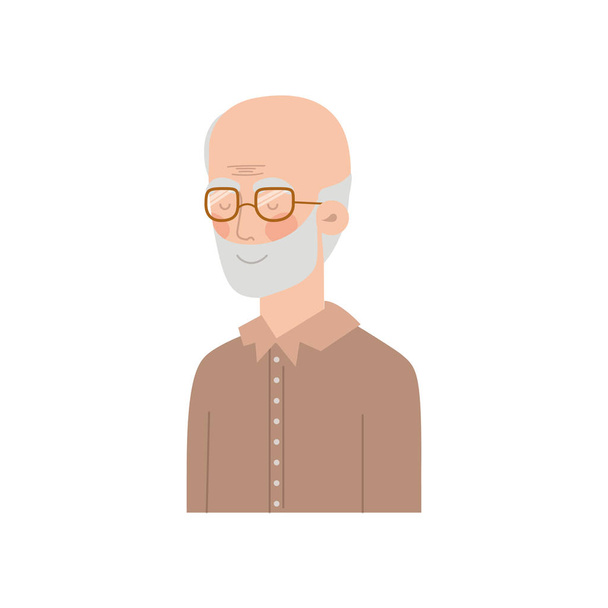 χαριτωμένο πρόσωπο του παππού avatar χαρακτήρα διάνυσμα - Διάνυσμα, εικόνα