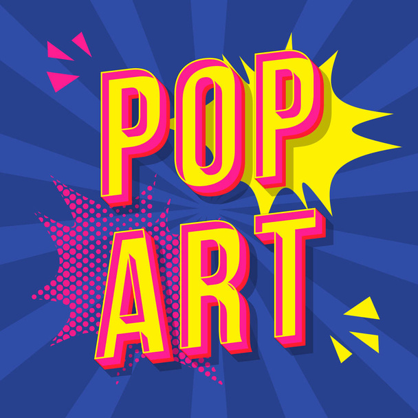 Pop art vintage 3d vector lettering - Διάνυσμα, εικόνα