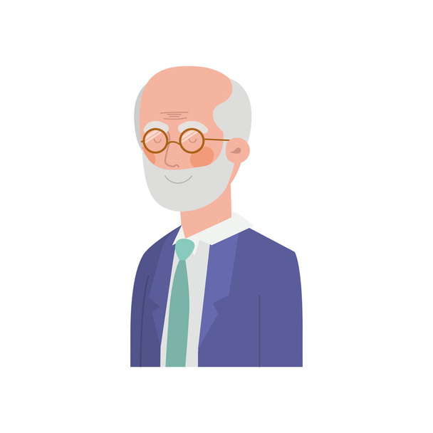 cute grandfather avatar character vector - Vector, Image