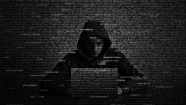データセキュリティの概念におけるハッカー。ラップトップを使ったハッカーインターネットをハッキングしてるサイバー攻撃. - 写真・画像