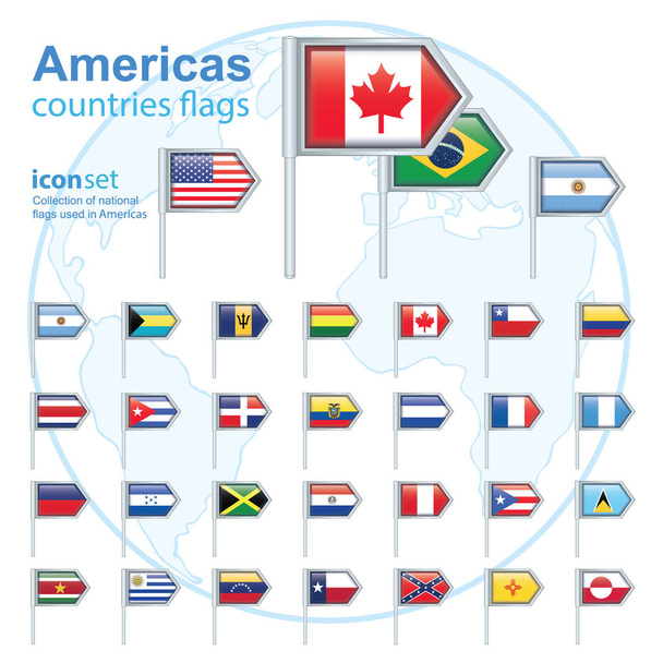 世界の旗アイコン、ベクトルイラスト - ベクター画像