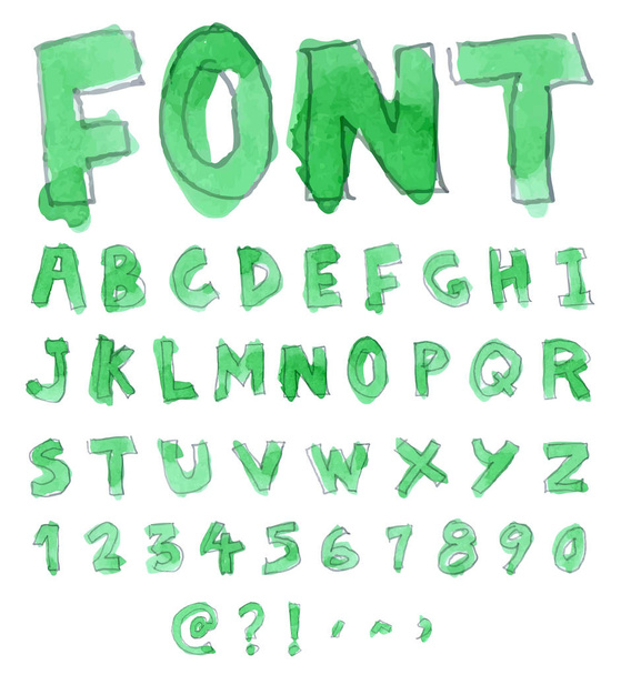 Hand drawn alphabet. vector - Вектор,изображение