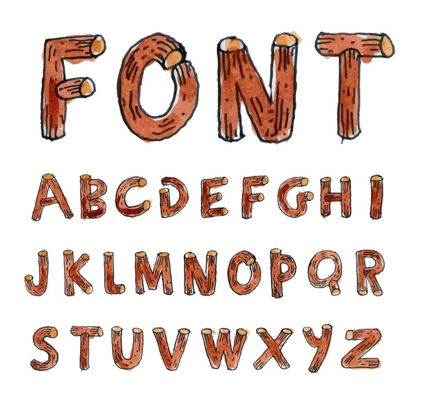 Hand drawn alphabet. vector - Vecteur, image