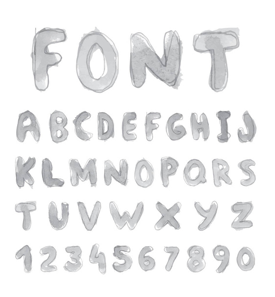 Hand drawn alphabet. vector - Vector, afbeelding