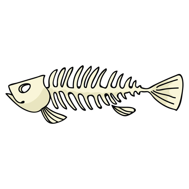 Fish skeleton vector illustration. Cartoon motif set - Vector, Image