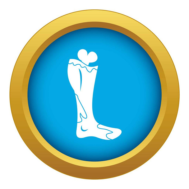 Zombie leg icon blue vector isolated - Вектор,изображение