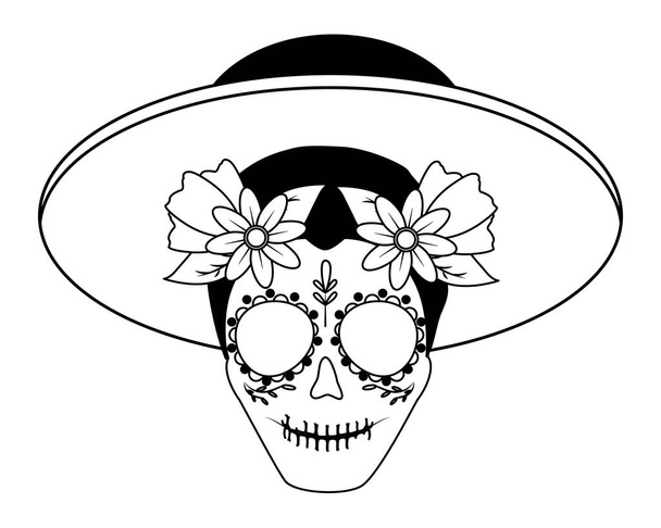 catrina avec chapeau culture mexicaine
 - Vecteur, image