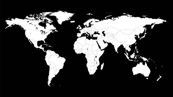 Политическая карта мира шаблона. фон Woldmap с редактируемыми границами стран
. - Вектор,изображение