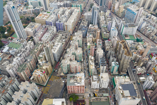 To Kwa Wan, Hong Kong 03 April 2019: Top view of Hong Kong city - Photo, Image