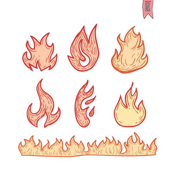 Fire Flame Icon. Vector illustration. - Vector, Image