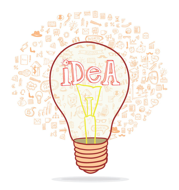 Set bulb  idea icon, vector illustration - Vector, Image