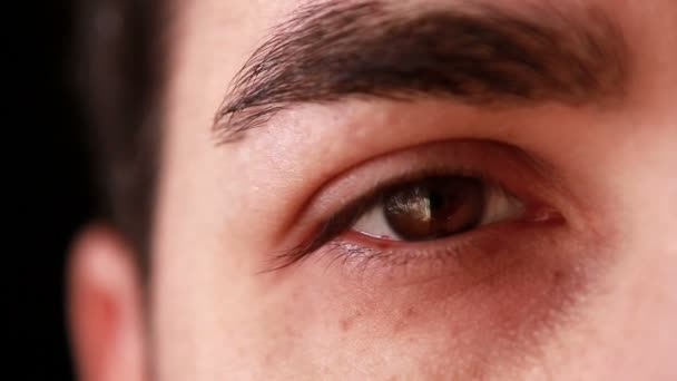 Closeup man eye crying - Footage, Video
