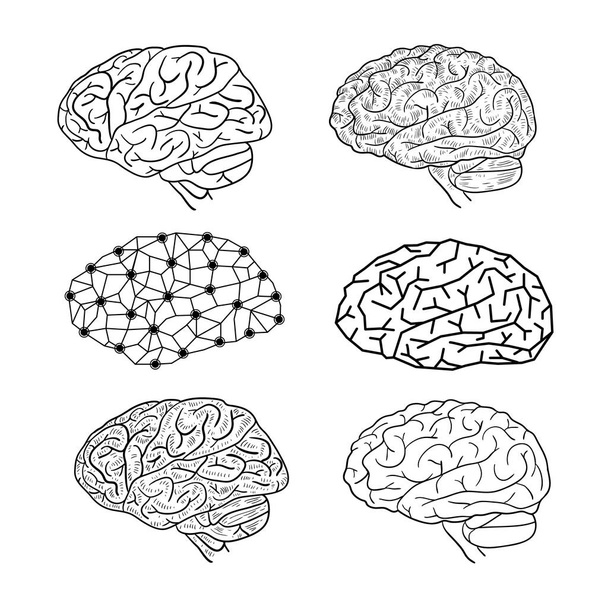 Ανθρώπινο εικονίδιο του εγκεφάλου, διανυσματική απεικόνιση. - Διάνυσμα, εικόνα