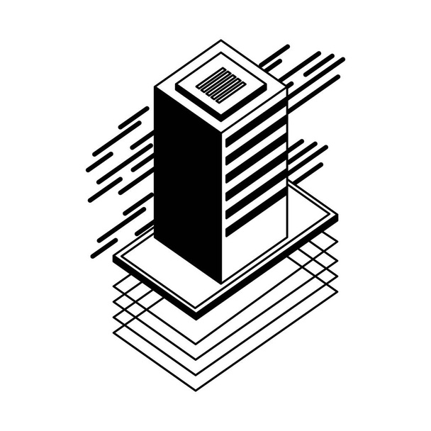 ikona izometryczna centrum danych serwera - Wektor, obraz