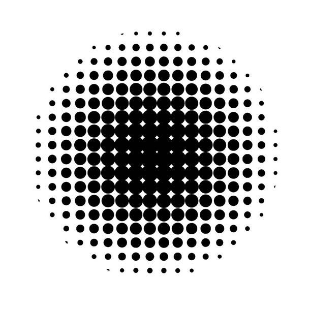 Halbtonkreise. abstrakter Halbtonhintergrund. schwarze Kreise. - Vektor, Bild