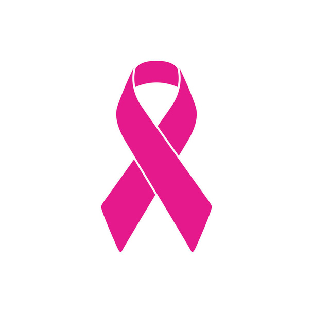 白い背景にピンクの癌のリボン。ベクトルイラスト - ベクター画像