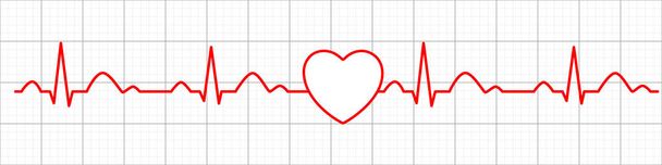 Heart Pulse ikonra. Cardiogram. Elektrokardiogram. Vektoros illusztráció. - Vektor, kép