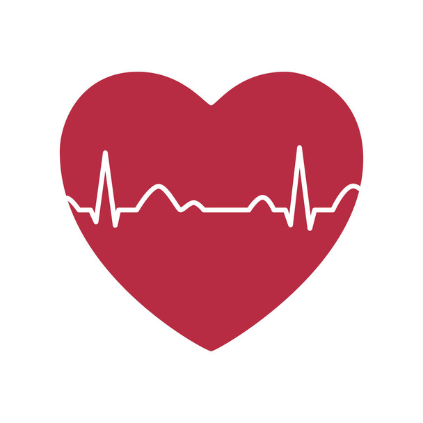 Heart pulse icon. Cardiogram. Electrocardiogram. Vector illustration. - Vector, Image