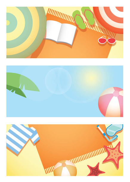 vacanze estive. Poster su sfondo spiaggia tropicale
.  - Vettoriali, immagini