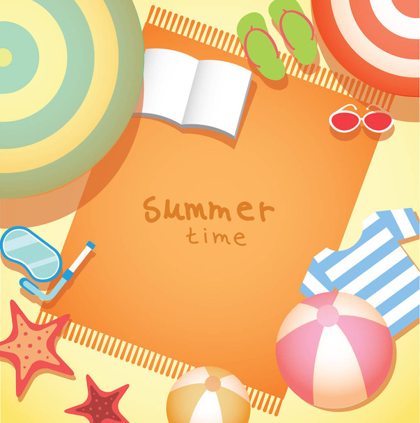 summer holidays. Poster on tropical beach background.  - Vector, Imagen