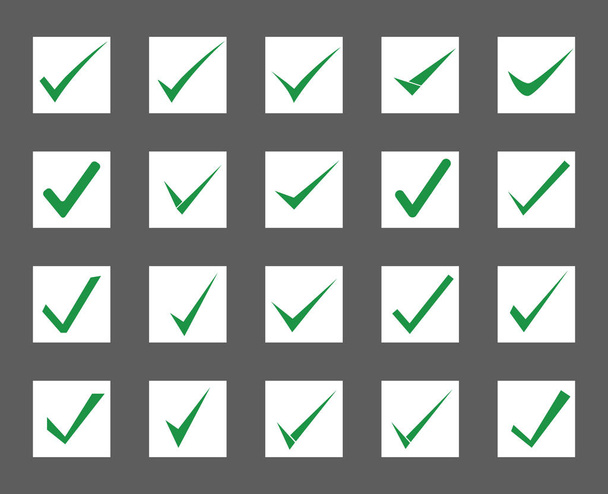 Set of check mark icon. Vector illustration. - Vector, Image
