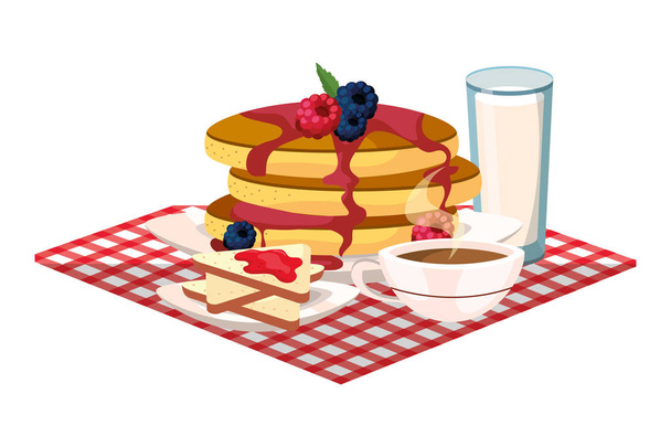 delicious tasty breakfast cartoon - Vector, Image
