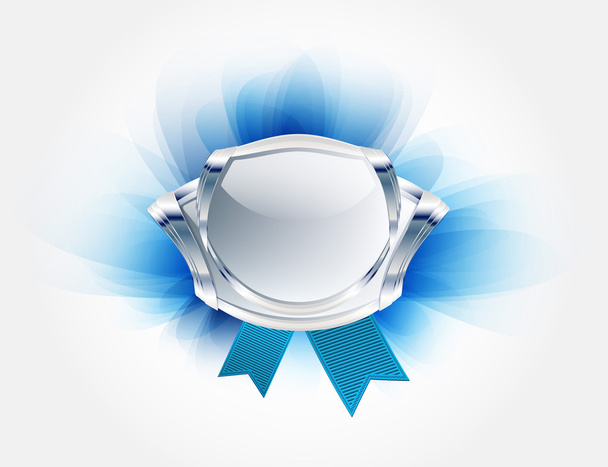 Light gray glossy glass vector badge - Vetor, Imagem