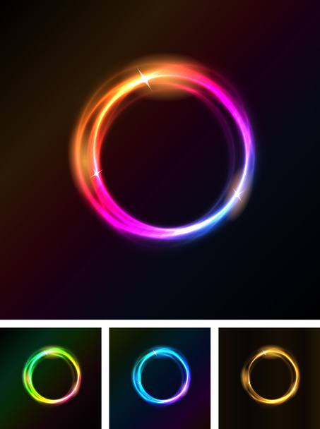 abstracte glanzende lichte cirkels - Vector, afbeelding