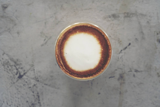 coffee latte art, latte art in coffee cup - Photo, image