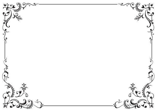 Calligraphic frame and page decoration. Vector illustration - Vector, Image
